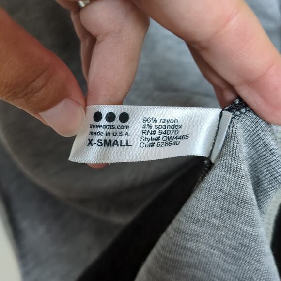 THREE DOTS Stitch Fix Light Grey Caren Reversible Knit Top Asymmetric Women's XS - Picture 5 of 6